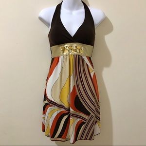 NWT Embellished Halter Dress